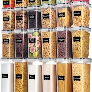 Airtight Food Storage Containers with Lids, Vtopmart 24 pcs Plastic Kitchen and Pantry Organization