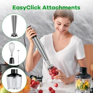 Immersion Blender Handheld Corded Hand Blenders Set 1100W for soups and smoothies