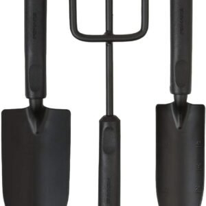 Fiskars 3-Piece Garden Tool Set - Trowel, Transplanter, Cultivator, Rust-Resistant Steel Heads
