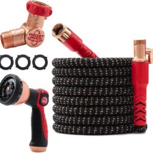 Pocket Hose 75 FT Copper Head Expandable Garden Hose with Pocket Pivot, No Tangles